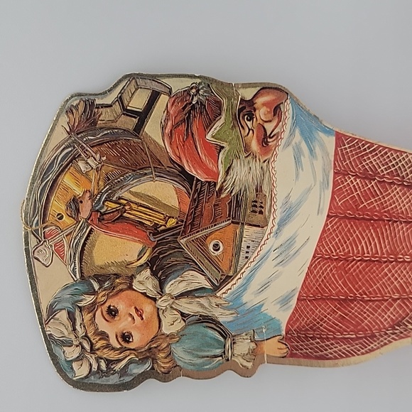 Die-cut Vintage Christmas Stocking Gift Bag Ornament - Picture 2 of 5